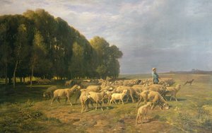 Flock of Sheep in a Landscape